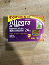 Allegra 24Hr Allergy Relief Tablets 180mg - 40ct. - Non-Drowsy Exp. 02/2026