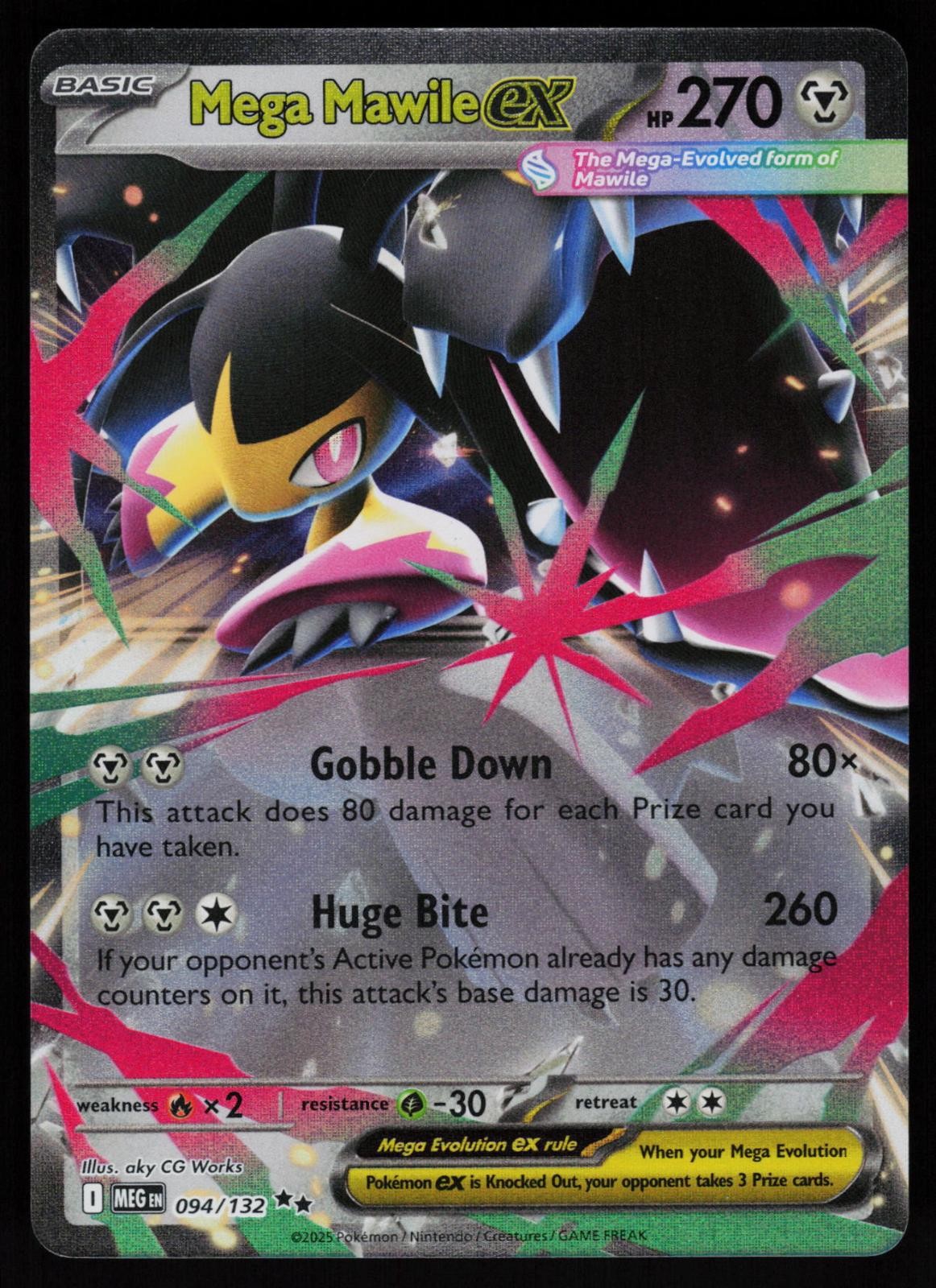 Mega Mawile ex 094/132 Mega Evolution Holo Double Rare NM/M Pokemon Works