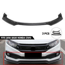 Front Bumper Lip Carbon Fiber Body Kit Spoiler Chin For Honda Civic 2016-2020
