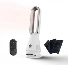 Bladeless Heater Fan, 25inch Heating & Cooling & Filter Combo Tower Fan 80° O...