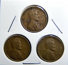 1930-P 1930-D 1930-S  Lincoln Wheat Copper Penny Cent - 3 Coin Set [USP-176]