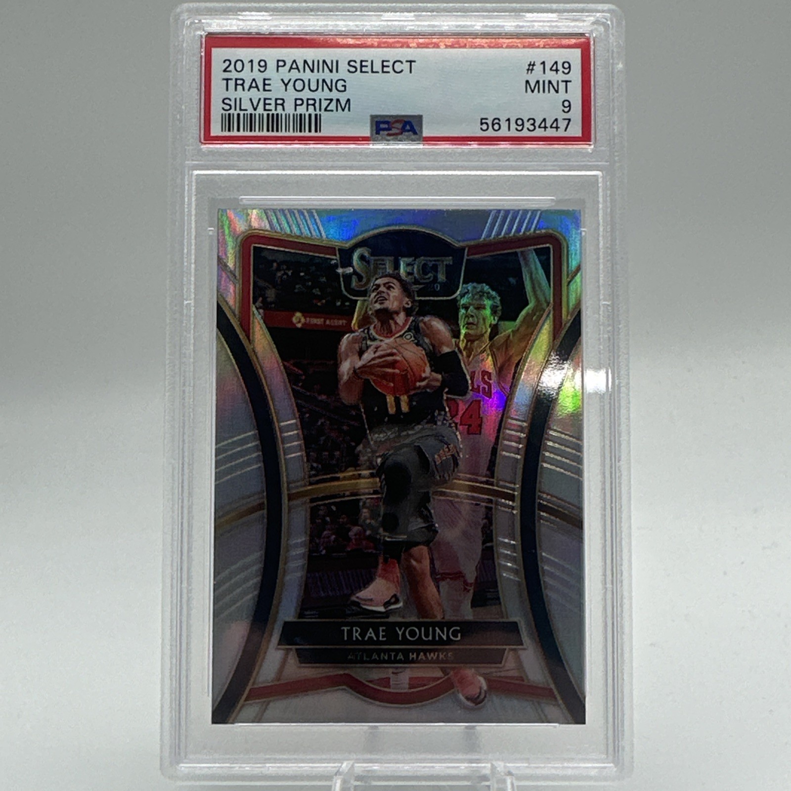 2019-20 Panini Select Premier Level Silver Prizm Trae Young #149 PSA 9 MINT