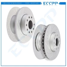 Front Rear Discs Brake Rotors For Volkswagen 2005-2010 Jetta 2007-2009 Rabbit