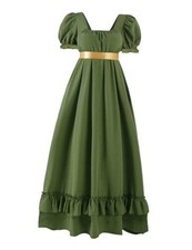 Regency Dresses for Women Regency Era Dress Empire Waist Large Army Green