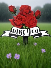 Heart-Shaped Outdoor Memorial Plaque - Large Metal Grave Marker for Cemetery, Gr