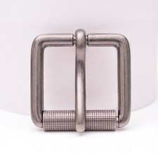 Mens Casual Silver Single Prong Roller Square Belt Buckle Fits 40mm Belt Strap