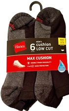 Hanes BIG & TALL Men’s 6 Pair Max Cushion Low Cut Socks size 12-14