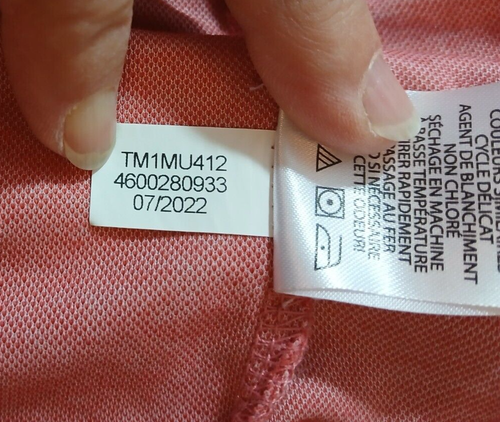 Travis Mathew POLO SHIRT Mens L Oceanside Heather Red Pima Blend Sleeve Logo - Picture 9 of 11