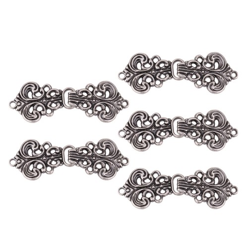 5 Pairs Fashion Swirl Flower Cape Cloak Clasp Fasteners Sew On Hooks AU - Picture 38 of 54