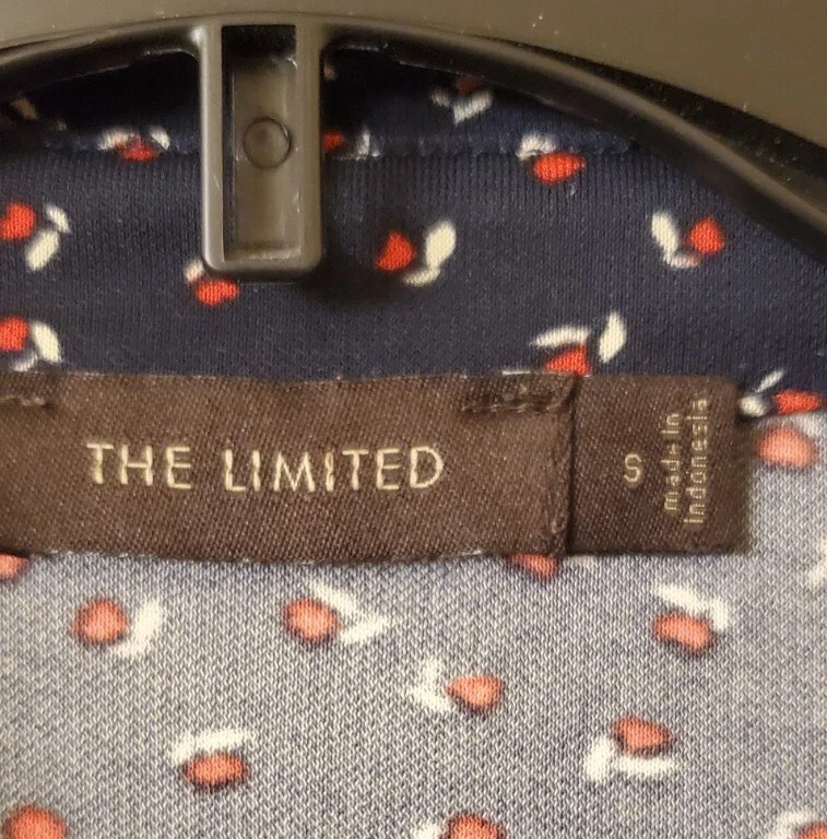 [The Limited] Vestido envolvente azul marino estampado floral pequeño para mujer Foto 2 de 4