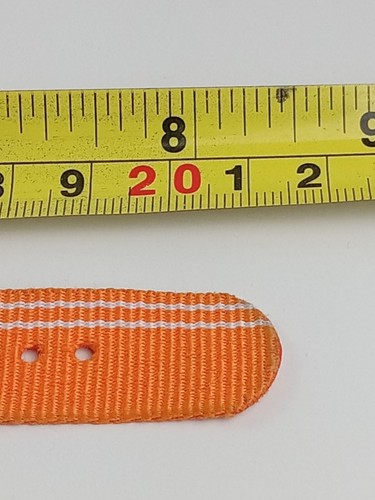 Armbanduhr orange & weiß gestreift Schnallenband rundes Zifferblatt silberfarben - Bild 20 von 20