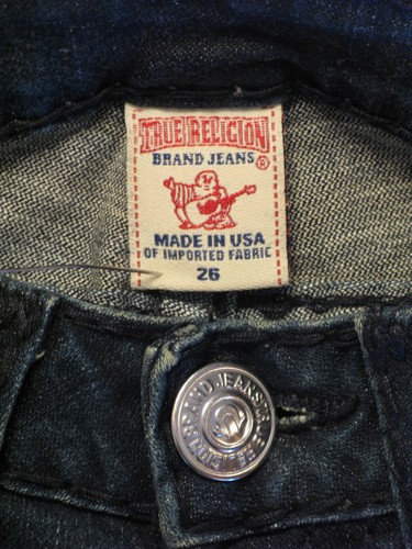 Jean True Religion Joey Super T Bota con solapa Wm Talla 26 Azul Oscuro Envejecido Elastizado - Imagen 8 de 10