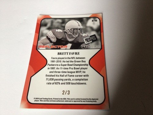 Brett Farve 2024 Leaf Press Pass Premium Reflector 2/3Packers HOF - Picture 2 of 2