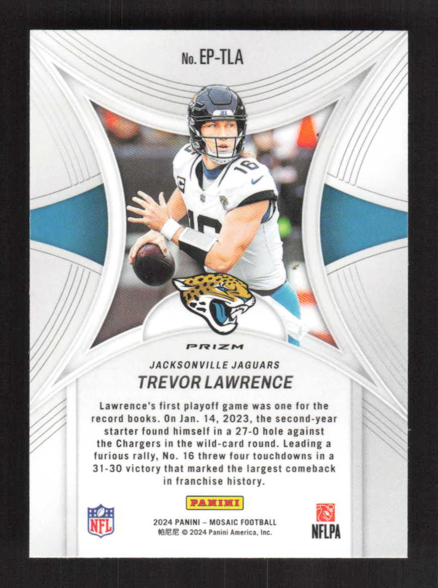 Trevor Lawrence 2024 Panini Mosaic Epic Performers Mosaic Green Jaguars  #EP-TLA