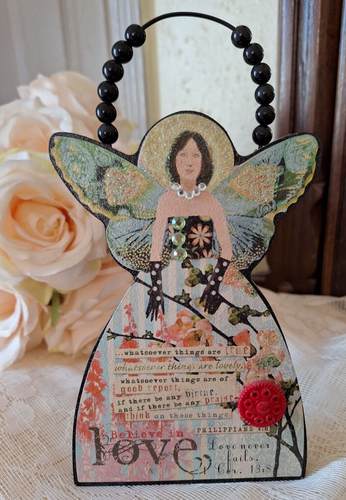 Kelly Rae Roberts LOVE Lady Angel Accents Easel Back