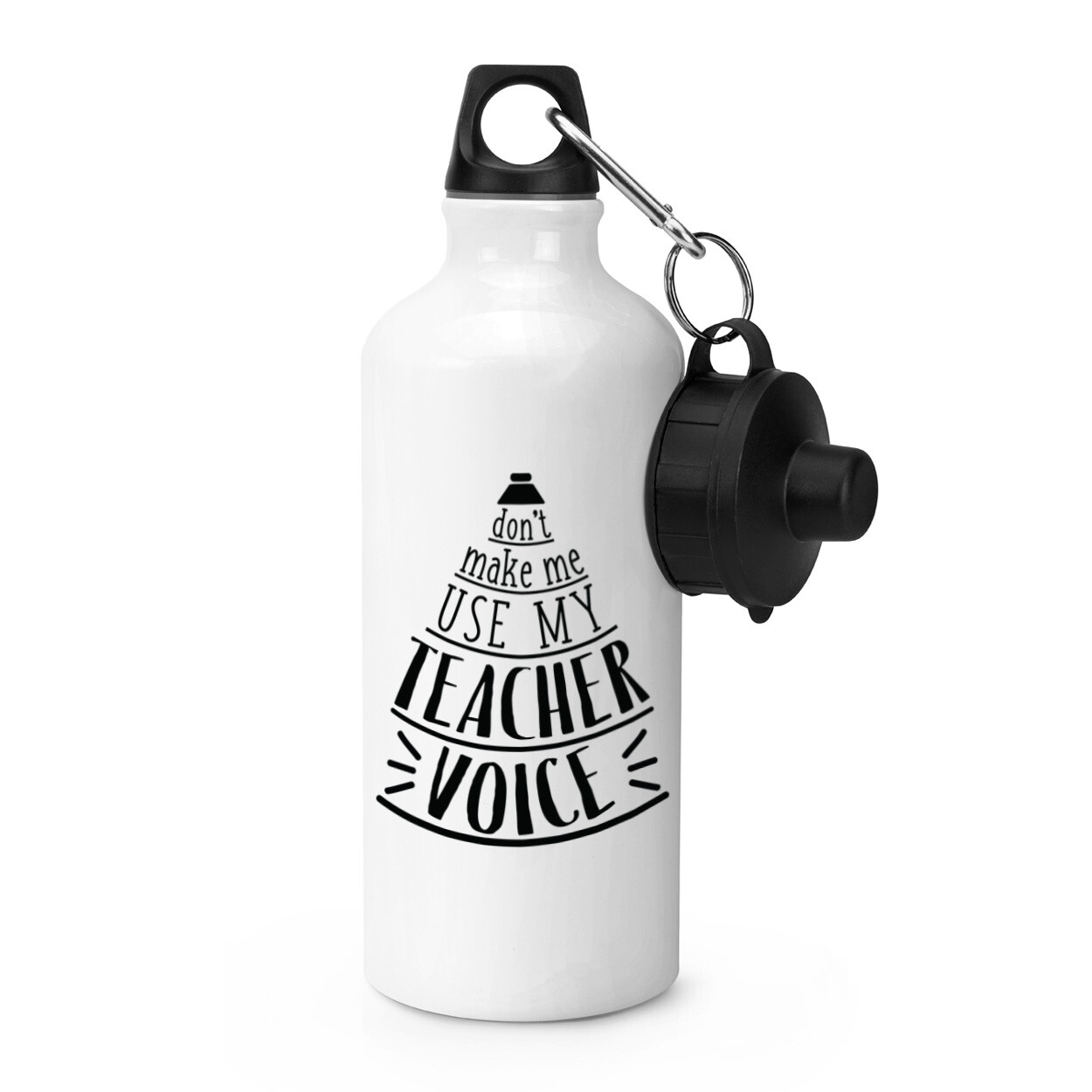 Don't Make Me Use My Teacher Voice Sports Water Bottle Teaching Best Funny Gift