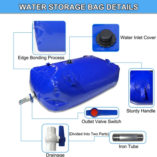 110L Camping Water Bladder Tank Water Storage Bag Non-Toxic For Boating Garden - Picture 6 of 18