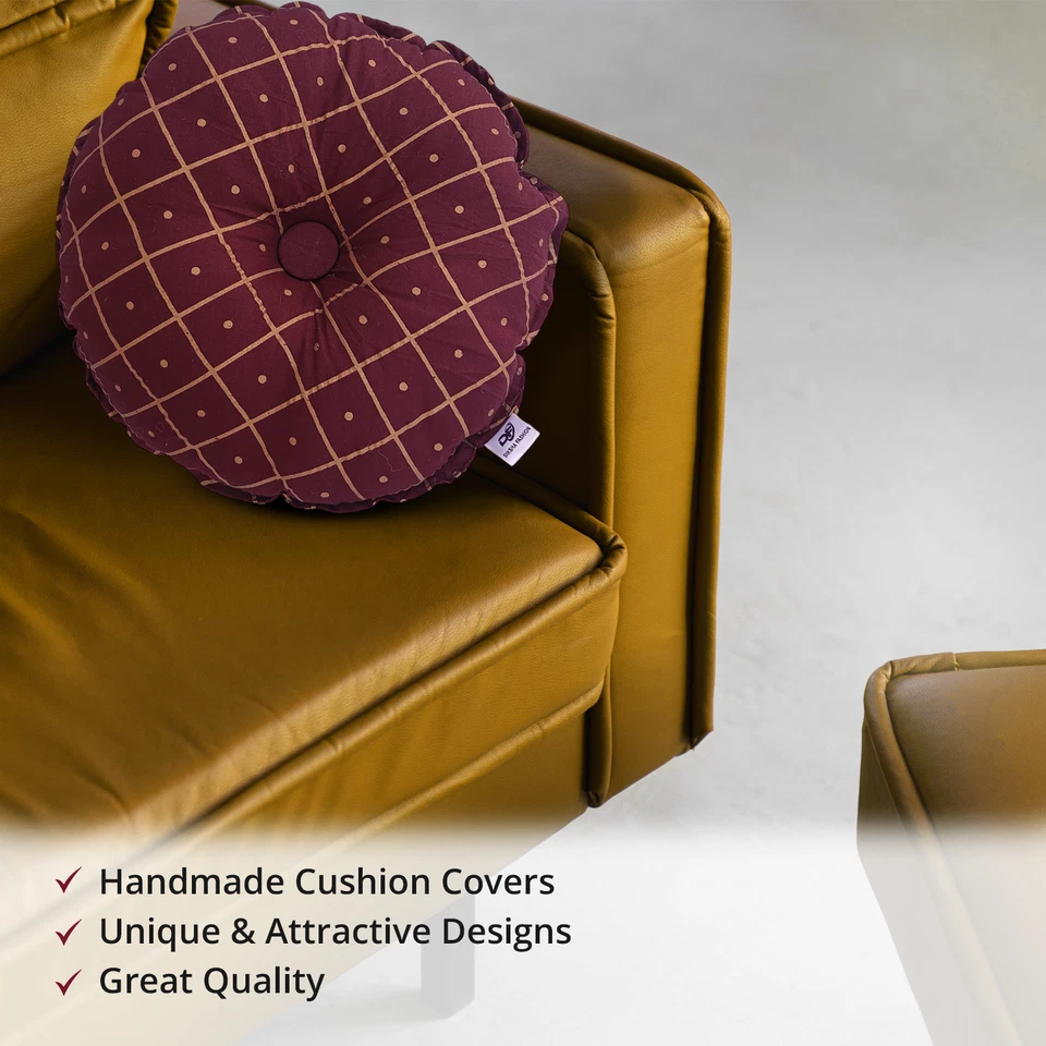 Premium Quality 15X15 Inch Decorative Round Pillow with Smooth Round sofait - Image 3 of 4