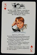 Thomas Edison Electric Light Power Plant 1989 Inventors Playing Card #3 (NM)