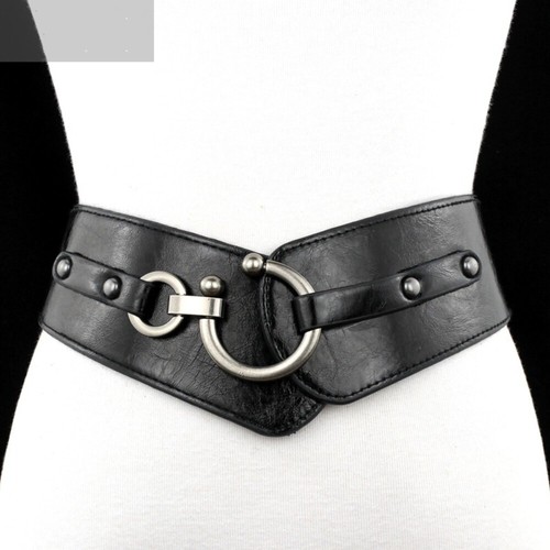 Women Faux Leather Waist Belt Wide Elastic Stretch Waistband Corset Cinch Belts - Picture 16 of 16
