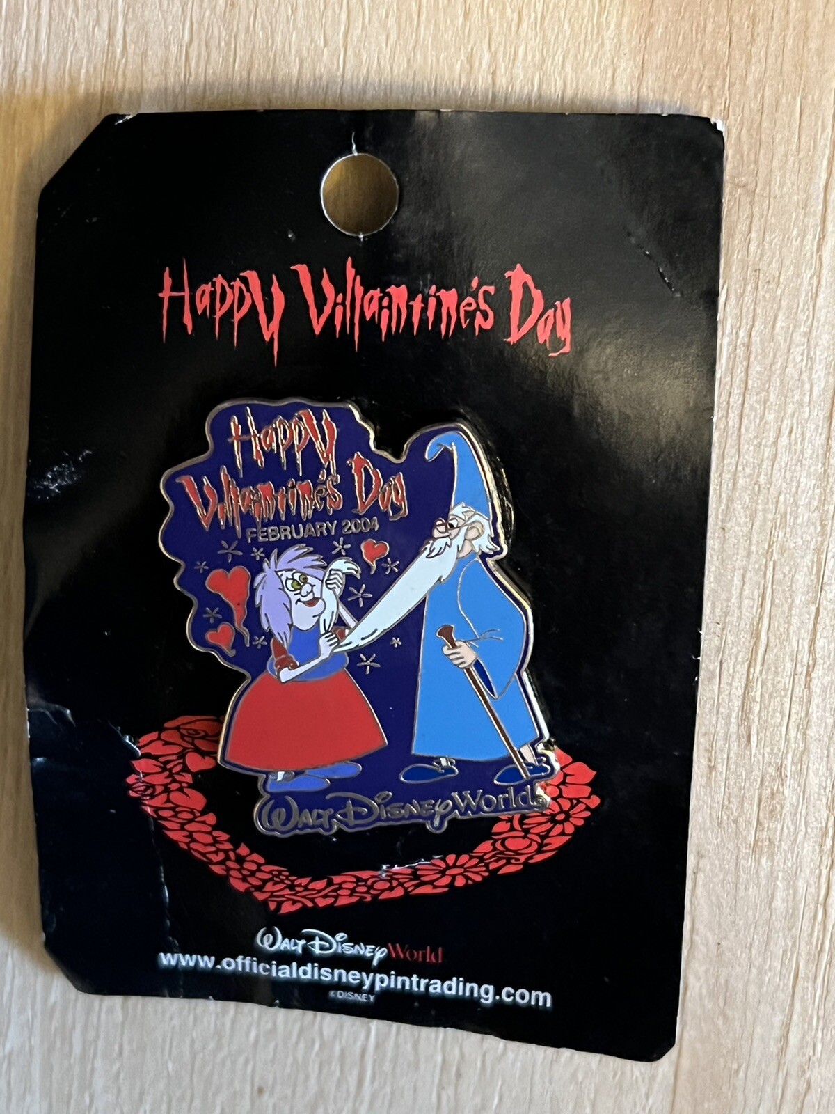 Disney The Sword and Stone Merlin and Mim Happy Villaintines Day Pin Rare