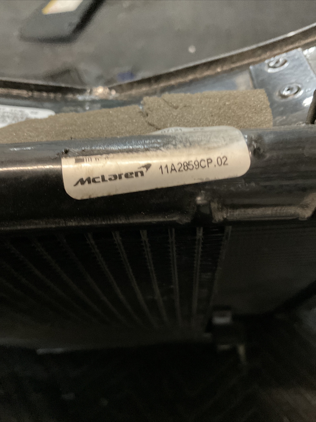 2018 MCLAREN 720S REAR DRIVER RADIATOR W/CONDENSER 11L0359CP.02 OEM~DAMAGE~