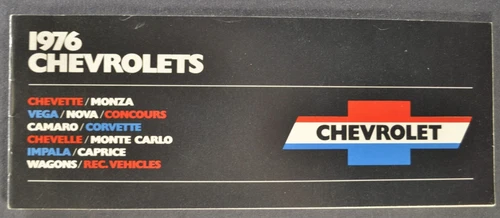 1976 Chevrolet Brochure Camaro Corvette Caprice Monte Carlo Malibu Wagon Blazer