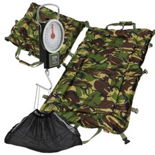 Carp Fishing Camo Folding Unhooking Padded Beanie Landing Mat Set Scale Sling