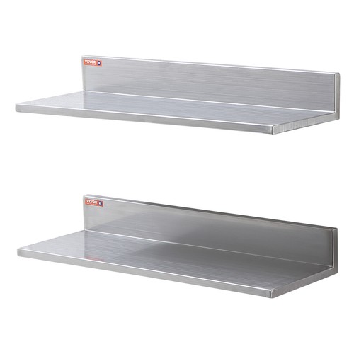 VEVOR Estante Flotante de Pared de Acero Inoxidable 610x218x85 mm Carga de 20 kg - Imagen 10 de 12