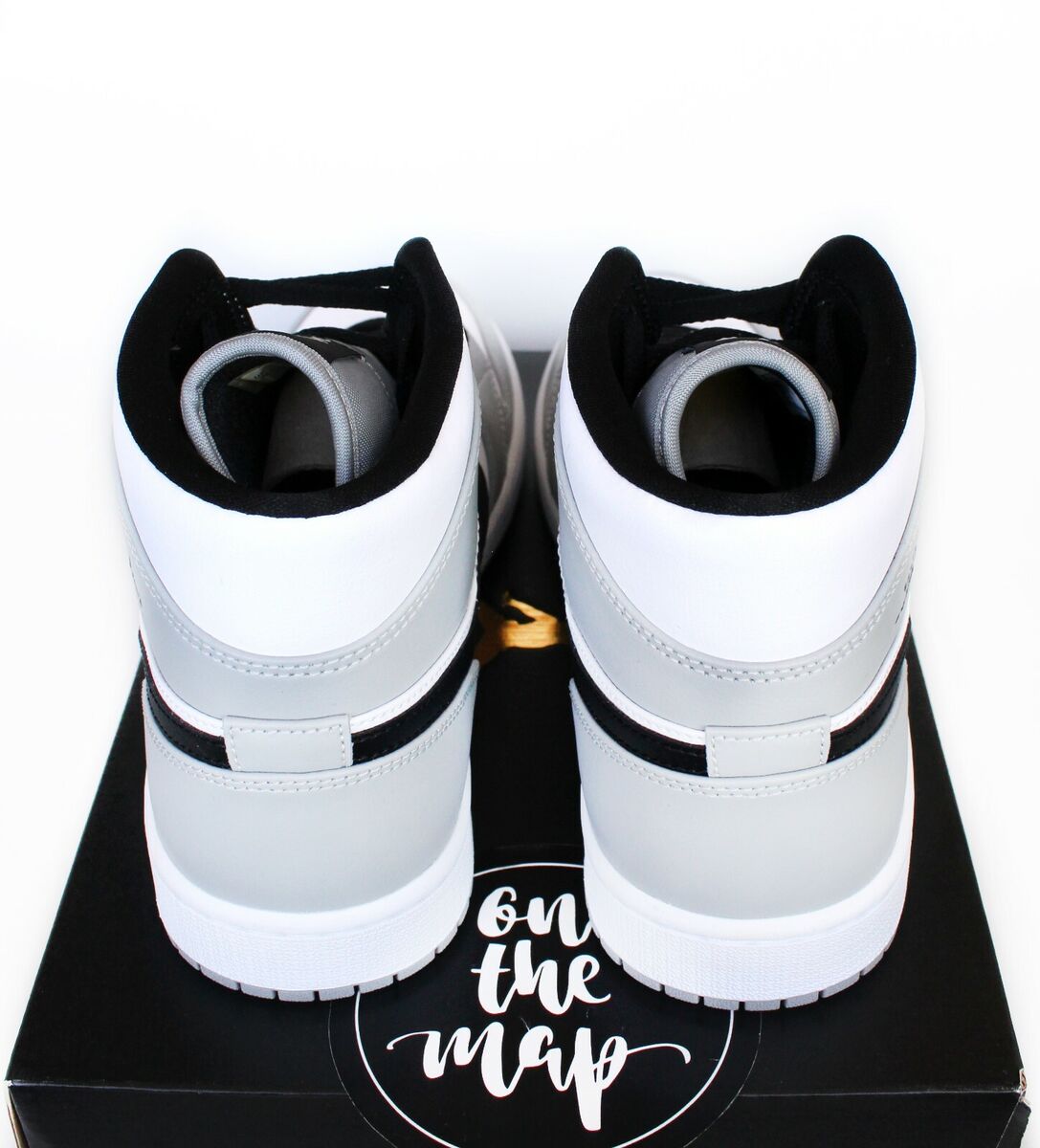 Nike Air Jordan 1 Retro Mid Smoke Grey OG White Black UK 3 9 Nike Air Jordan 1 Retro Mid Smoke Grey OG White Black UK 3 9