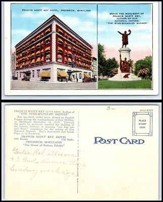 MARYLAND Postcard - Frederick, Francis Scott Key Hotel N38