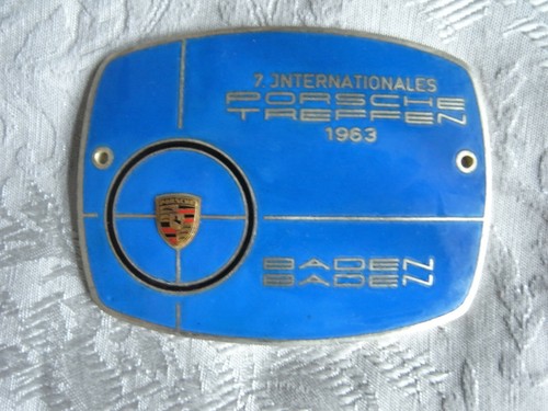 Porsche Treffen Baden Baden Kühlergrill Plakette badge plaque original 1963 - Afbeelding 1 van 6