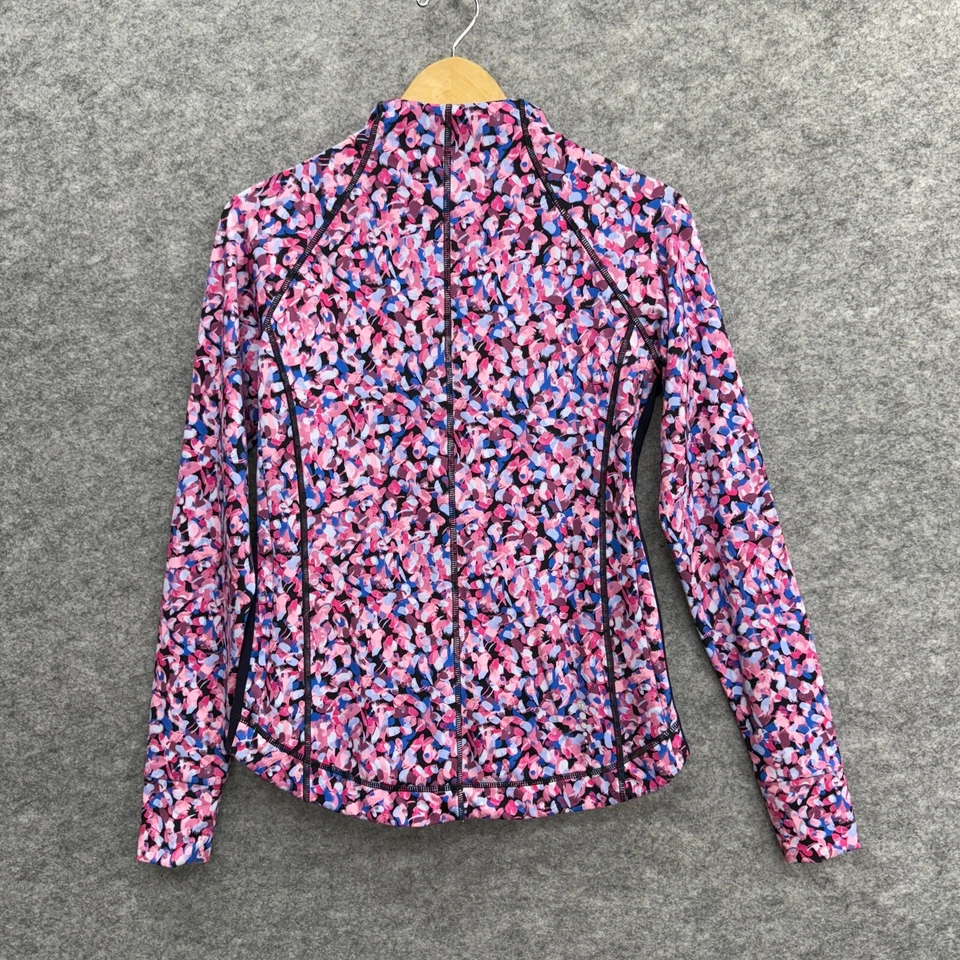 Talbots Women's Top Activewear Running Workout, 1/4 Zip, Floral Pink, Size XS - Image 3 of 4