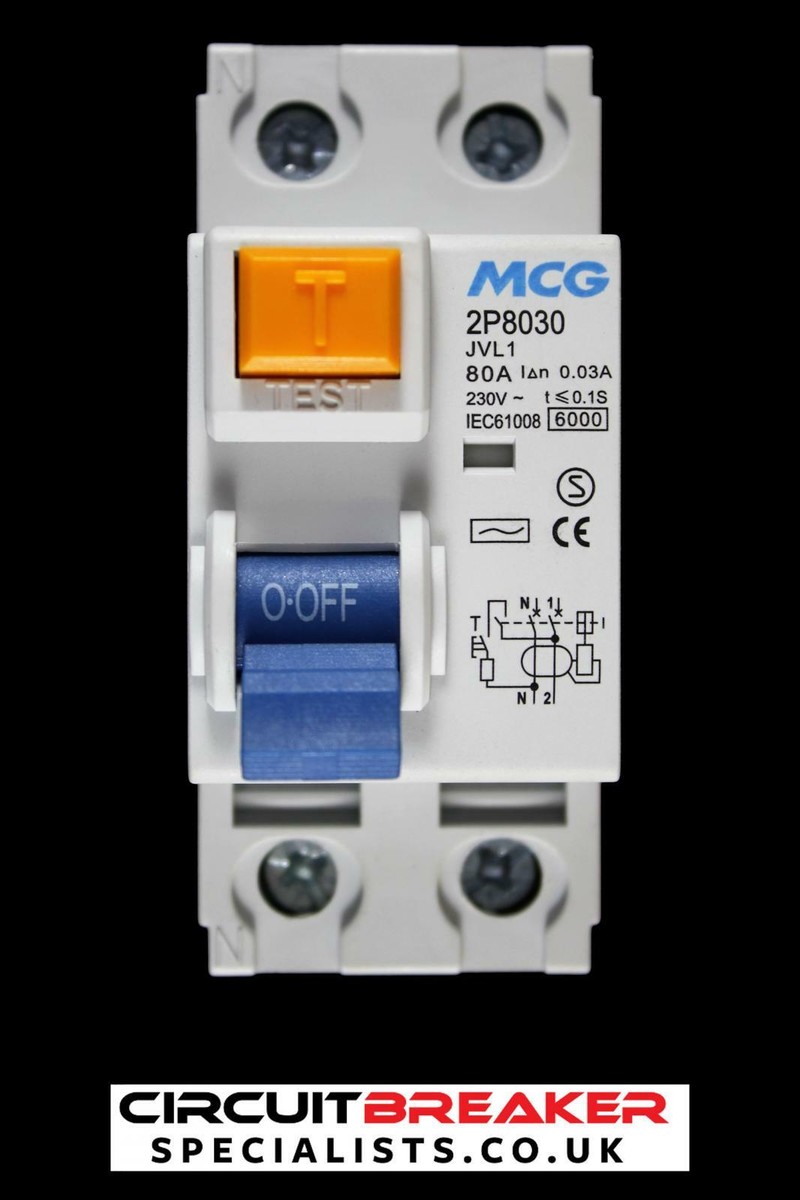 MCG 80 AMP 30mA DOUBLE POLE RCD JVL1 2P8030 | eBay
