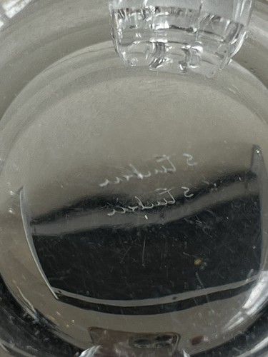 VINTAGE SIGNED STEUBEN CLEAR CRYSTAL ART GLASS BOWL ART DECO FEET - Picture 5 of 13