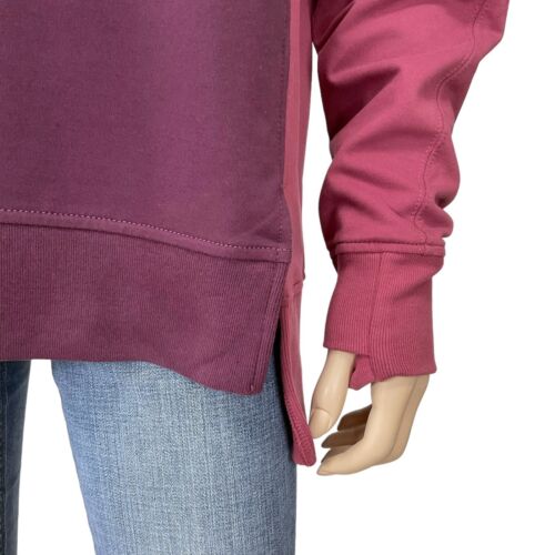 Sudadera Athleta Mujer Púrpura Mangas Largas Dos Tonos Cuello Simulado Talla M Nueva Sin Etiquetas - Imagen 3 de 11