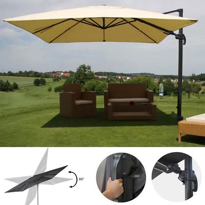 HEUTE-WOHNEN Gastronomie-Luxus-Ampelschirm HWC, Garten Sonnenschirm, schwenkbar kippbar 3x4m