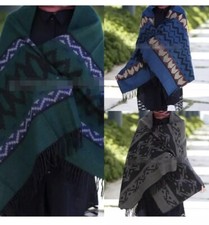 Women's Long Neck Shoulder Scarf Shawl Warm Spring Wrap New Aztec Kilim Pattern
