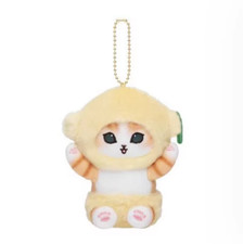 Yellow Lemon Fruit Cat Mofusand Plush Keychain Charm Holder Toy Purse
