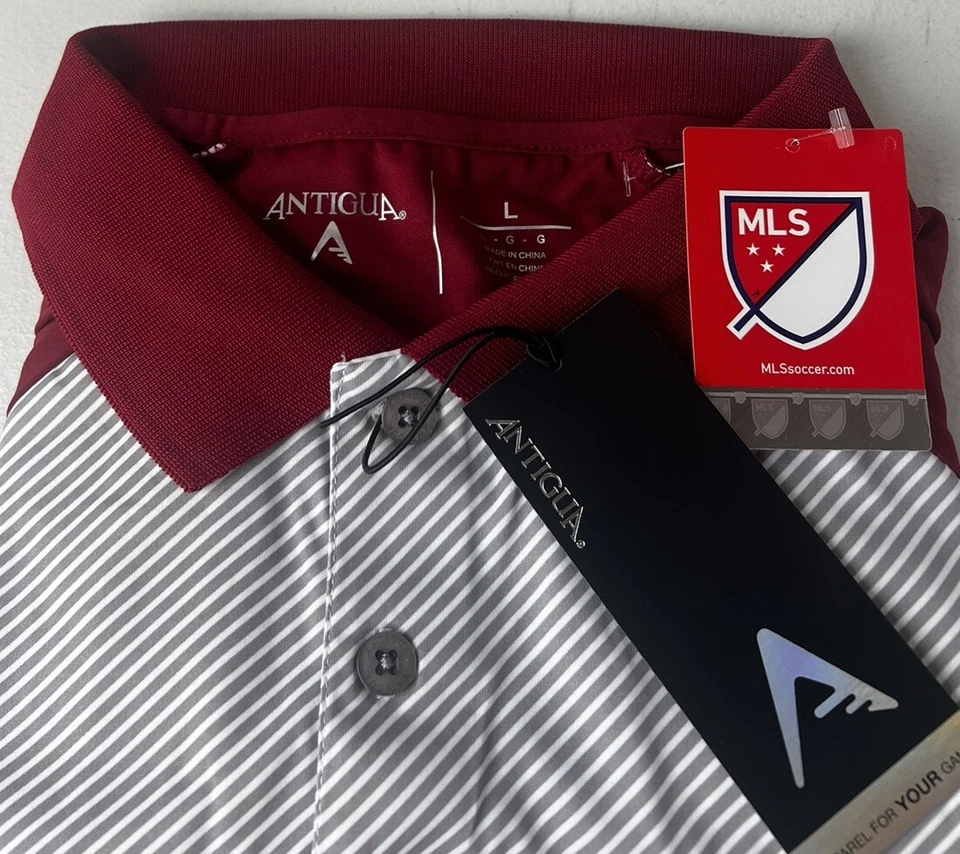 NUEVA Camisa Polo de Golf Chicago Fire Para Hombre Logo MLS Cosida Antigua Fútbol S/S Talla L Foto 2 de 3