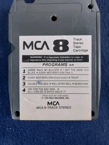 Lynyrd Skynyrd - Gimme Back My Bullets - 8 Track - MCA 1976 UNTESTED - Foto 3 di 4