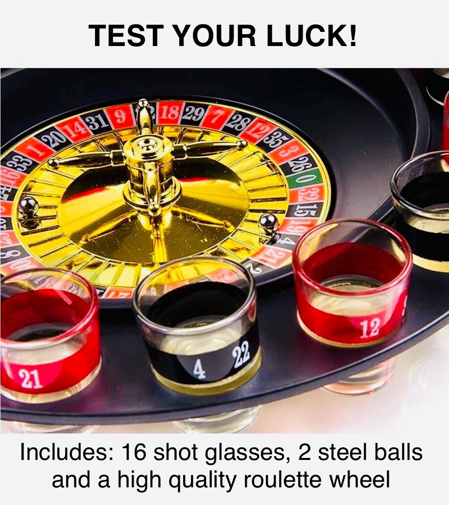 Gioco Della Roulette Per Bere Con Bicchierini Da Shot – Party Game Per Adulti – Trendy 30cm - Foto 2