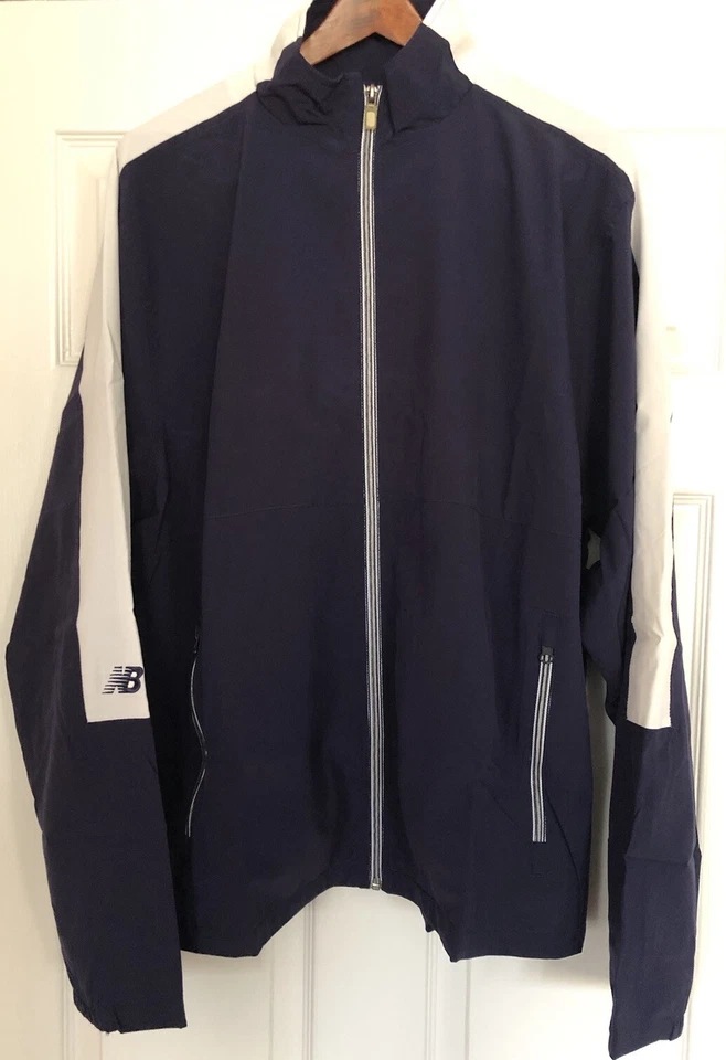 Sudadera de colección 2002 NEW BALANCE azul marino y blanco de nailon para hombre XL - *RARA* Foto 4 de 4