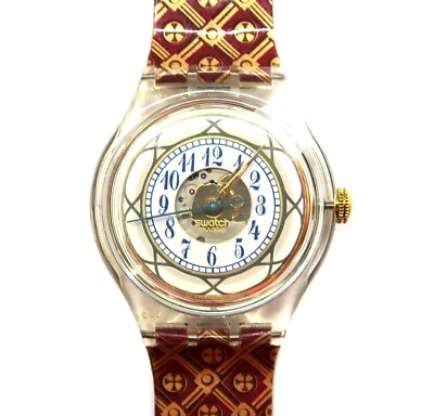 NEW Swatch Automatic Watch UZOR SAK122 Circa 1995 Works Great With Case & Papers