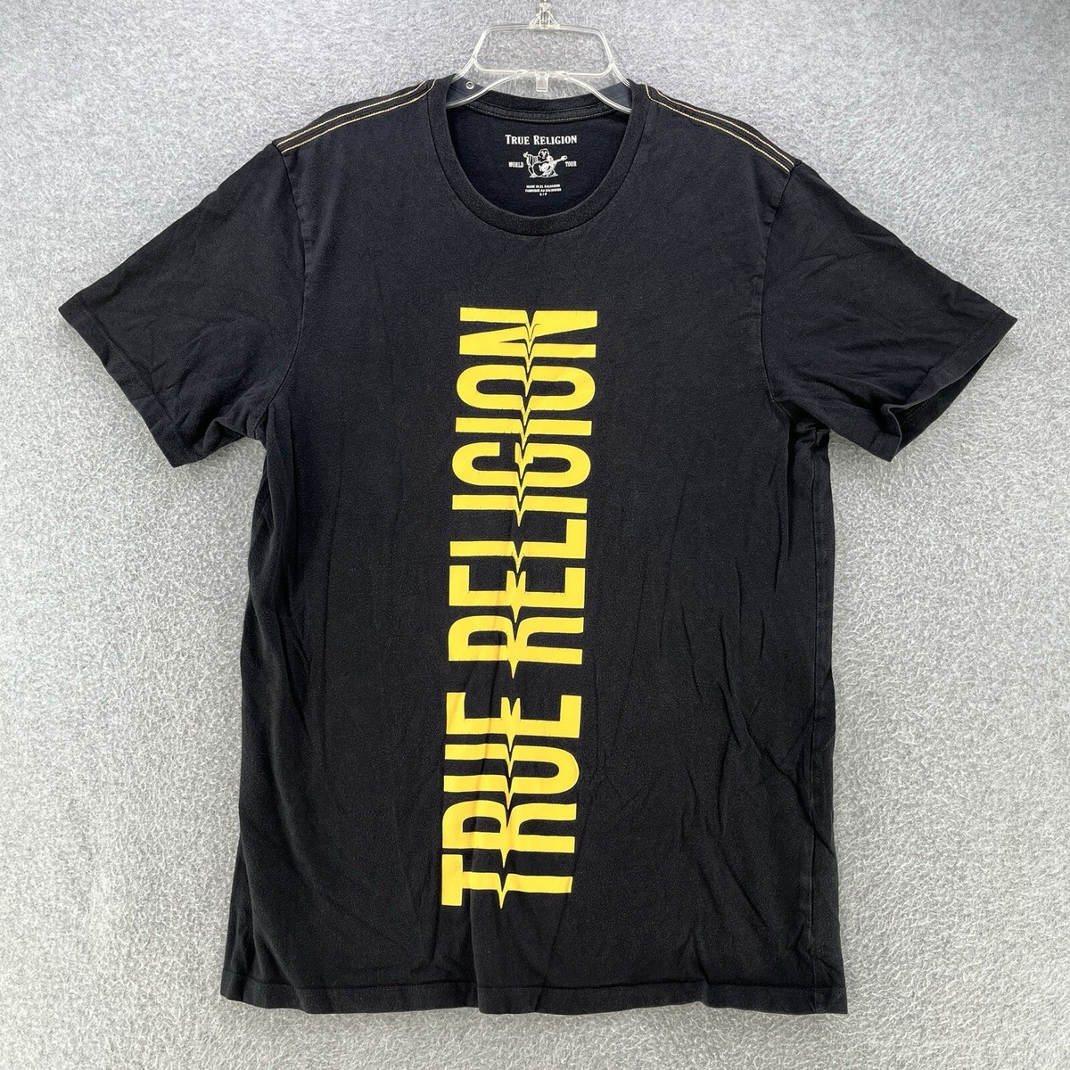 True Religion Mens T Shirt Small S Graphic Black Short Sleeve