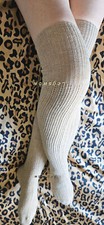 Pointelle Crochet Over The Knee Socks Womens Ribbed Cable Knit Thigh High Boot