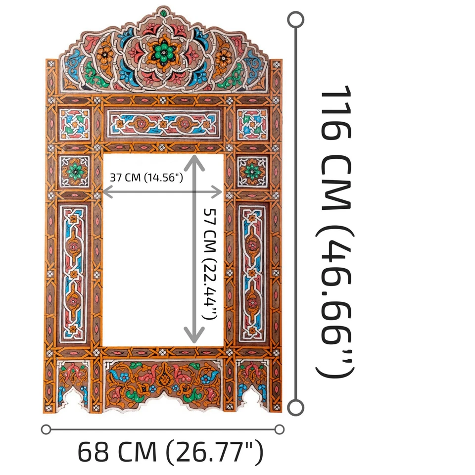 Set of 2 Painted Wood Color hanging mirror frame, Vintage farmhouse decor - Image 2 of 4