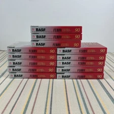 Lot Of 13 BASF Ferro Extra I Blank Audio Stereo Cassette Tapes 90 Min New Sealed