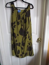 Simply Vera Wang Slvl Party Sheath Style Dress Floral Mustard & Brown -4