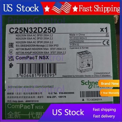 1PCS New Schneider C25N32D250 NSX250N 50KA AC 3P3D 250A 2.2